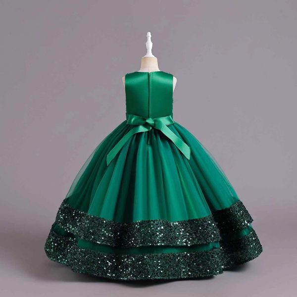 Green dress dress for girls ages 6-9-117 - Image 4