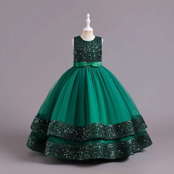 Green dress dress for girls ages 6-9-117 - Image 3