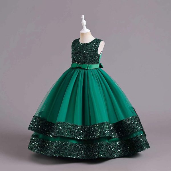 Green dress dress for girls ages 6-9-117